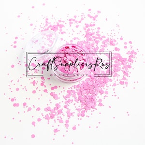 Bubblegum Chunky Glitter Mix, Rosa Chunky Glitter Mix, Rosa Glitzer, Glitzer Mix für Schneekugel Becher, DIY Projekt, Slime, Nailart