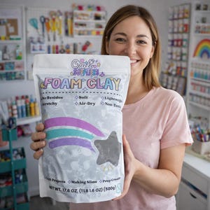 Black Air Dry Foam Clay – 500g Bulk | Soft Lightweight Modeling Clay | Non-Toxic Craft Clay for DIY, Slime & Art Projects