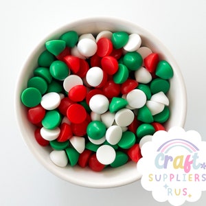 24pc Faux Christmas Chocolate Chips, Fake Christmas Chocolate Chips, Faux Christmas Chocolate Morsels, Fake Christmas Candy, Slime, Cabochon