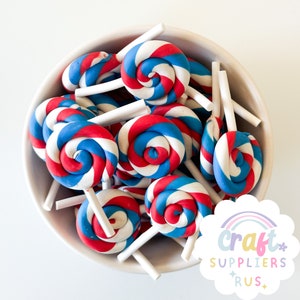 3/6/9/12pc faux 4 juli polymeerklei lollies, nep patriottische polymeerklei lollies, nep bakken, bedels