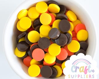 Resin Candy Charms – 14mm Faux Chocolate Discs for Slime & Crafts
