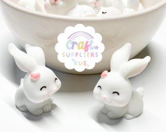 3D Easter Bunny Resin Charms, Bunny Cabochons, Spring Craft Embellishments