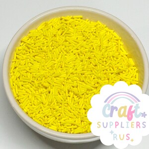 Yellow Polymer Clay Sprinkles, Yellow Polymer Clay Jimmies, Fake Yellow Sprinkles, Fake Yellow Jimmies, Faux Sprinkles, Faux Jimmies