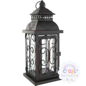 Brown and Black Metal Lantern, Black Lantern, Lantern, Metal Lantern