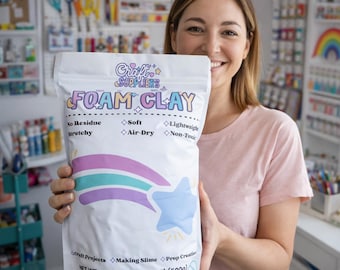 Weißer lufttrocknender Foam Clay 500g | Weicher Leichter Ton | Ungiftiger DIY Slime & Bastelbedarf