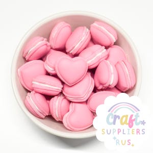 4- Fake Herz Macarons, Macaron Cabochons, Faux Herz Macarons, Valentinstag Cabochons, Fake Macarons, Faux Macarons