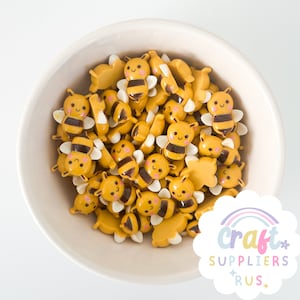 5/10/15/20pc Bee Cabochons, Flatback Bee Cabochons, Honey Bee Flatback Cabochons, Fake Bake, Charms