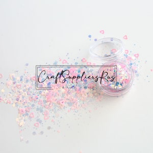 Iridescent Pink Dust Chunky Glitter Mix, Pink Chunky Glitter, Valentines Day Glitter Mix, Glitter for Snow Globe Tumblers and Pens, Cosmetic