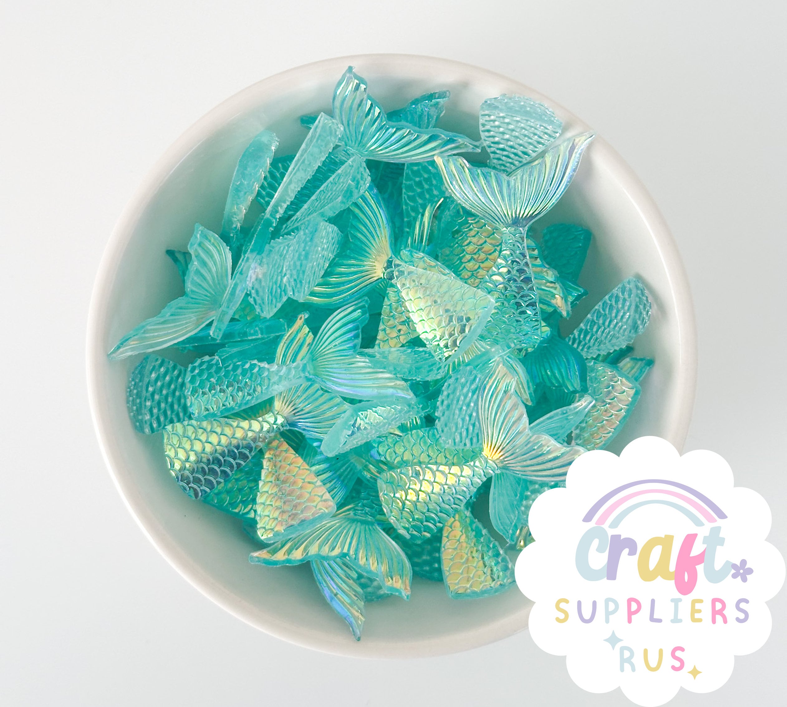 5/10pc 25MM Mermaid Tail Cabochons, Mermaid Fish Tail Cabochons, Iridescent Mermaid Tail Cabochons, Fake Bake, Charms