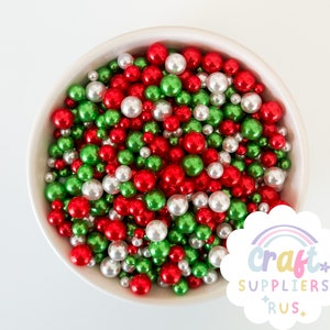 4/6/8MM Acrylic Christmas Bead Mix, Christmas Beads, Christmas Decor, Christmas Decoration, Fake Bake, Slime