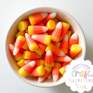 6/12 pc Candy Corn Cabochons, Halloween Cabochons, Fake Halloween Candy, Fake Candy Corn