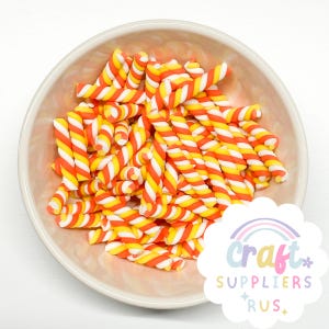 Finti Candy Corn Twists, Finti Candy Corn Twist di Halloween, Finti Candy per la casa delle bambole di Halloween, Finti dolci di Halloween