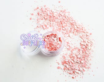 Tutu-Inspired Pink White Chunky Glitter Mix for DIY Use
