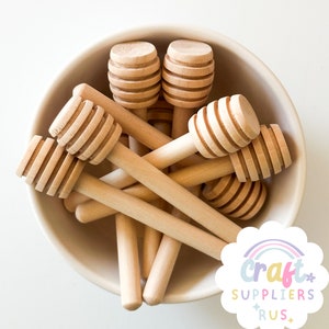 10pc Honey Dipper Sticks, Wood Honey Dipper Sticks for Crafts or Fake Bakes, Honey Dipper Party Favors
