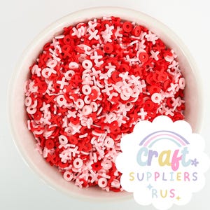 Mélange à saupoudrer de pâte polymère XOXO pour la Saint-Valentin, mélange à saupoudrer pour la Saint-Valentin, fausses paillettes, fausses paillettes, fausse cuisson, slime