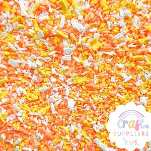 Candy CornPolymer Clay Candy, Candy Corn Crumble, Fake Sprinkles, Candy Corn Flake Shavings