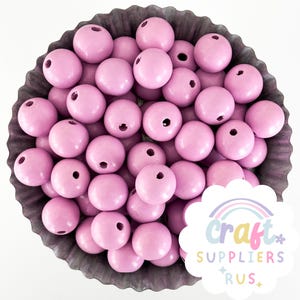 20MM Purple Wood Beads, Wood Beads, Wood Round Beads, Round Wooden Beads, DIY Beaded Garland