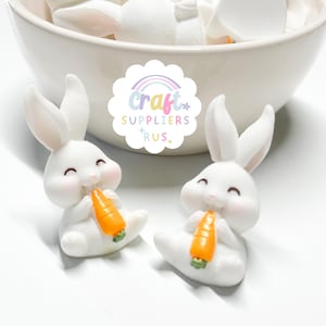 5 pièces breloque lapin 3D en résine, breloques lapin de Pâques, cabochons lapin de Pâques, breloques de Pâques, cabochons de Pâques, embellissements de Pâques