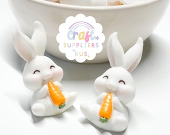 Easter Bunny 3D Resin Charms, Flatback Bunny Cabochons, Spring Craft Supplies