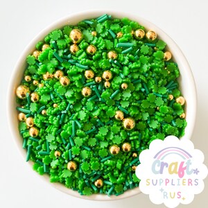 Fake Shamrock Polymer Clay Sprinkles, Fake Sprinkles, St. Patrick&#39;s Day Fake Sprinkles