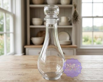 Glass Cruet Bottle with Lid Clear Oil Vinegar Storage Jar 17oz