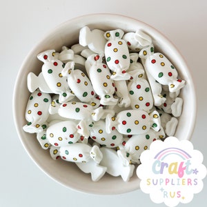 6/12pc Fake Christmas Candy, Flatback Christmas Candy Cabochons, Christmas Flatback Candy, Fake Bake, Christmas Charms