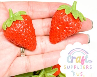 Breloque Fraise En Vrac - Pour Slime, Bricolage, Artisanat - Cabochon Pas Cher - Neuf