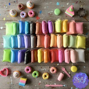 Ensemble de 36 couleurs d'argile mousse sèche à l'air | Modelage léger pour travaux manuels et slime