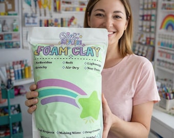 Arcilla de espuma verde de secado al aire (500 g a granel), suave y ligera, para modelar, no tóxica, para manualidades y slime.