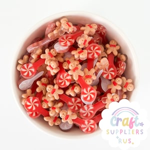 Cabochons mini cuillère en pain d'épice, mini cabochons en pain d'épice, cabochons de Noël, cabochon en pain d'épice cuillère à la menthe et à dos plat