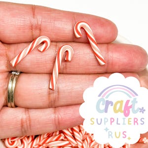 3/6/12pc Mini Polymer Clay Candy Canes, Fake Candy Canes, Fake Christmas Candy, Faux Candy Canes, Faux Christmas Candy Canes, Christmas