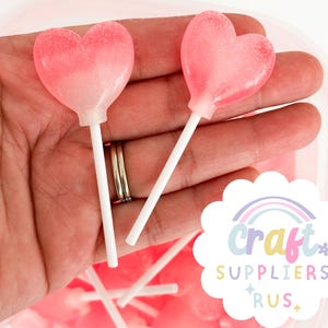 10PC Lollipop Rosa Herz-Fake-Lutscher, Valentinstag-Fake-Lutscher, Valentinstag-Fake-Süßigkeiten, Valentinstag-Schleimzubehör
