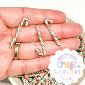 3/6/12pc Mini Polymer Clay Candy Canes, Fake Candy Canes, Fake Christmas Candy, Faux Candy Canes, Faux Christmas Candy Canes, Christmas
