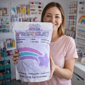 Purple Air Dry Foam Clay – 500g Bulk | Soft Lightweight Modeling Clay | Non-Toxic Craft Clay for DIY & Slime