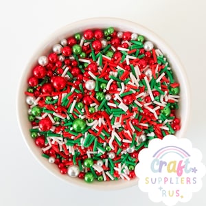 Faux Christmas Polymer Clay Mix, Fake Christmas Polymer Clay Mix, Fake Christmas Beads Sprinkle Mix