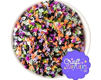 Halloween Polymer Clay Sprinkle Mix, 5mm Spooky Fake Sprinkles for Slime Resin Crafts