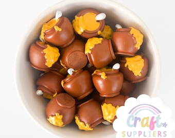 5/10/15/20pc Hunny Pot Cabochons, Hunny Pot Cabochons, Honey Pot Cabochons, Honey Pot Decor, Fake Bake, Charm