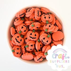 Set of 4 Flat Back Pumpkin Cabochons, Flat Back Pumpkin Cabochons, Pumpkin Cabochon, Pumpkin Charm, Halloween Cabochons