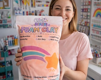 Orange Air Dry Foam Clay – 500g Bulk | Soft Lightweight Modeling Clay | Non-Toxic Craft Clay for DIY & Slime