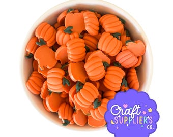 Kürbis Cabochons, Kunstharz Cabochons in orange, Herbst Halloween Anhänger Verzierungen