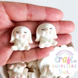 5 Stück Harz Hase Flachboden Charme, Osterhase Charms, Osterhase Cabochons, Ostern Charms, Ostern Cabochons, Ostern Verzierungen