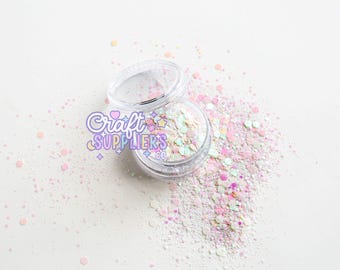 Iridescent Pink Chunky Glitter for Snow Globe Cups, Nails, Crafts