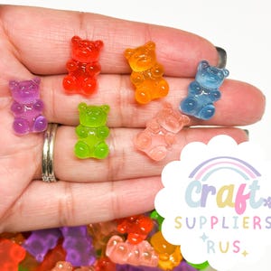 18MM Fake Gummy Bears, Faux Gummy Bears, Fake Gummy Bears, Resin Gummy Bear Charms, Resin Gummy Bear Cabochons, Faux Candy Gummy Bears