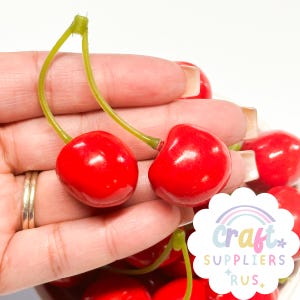 2/4/6/8/10PC Fake-Kirsch-Cluster, 3D-Fake-Kirsche, Faux-Obst, 3D-Fake-Kirsche