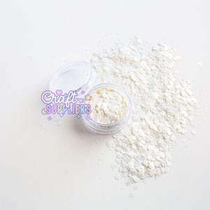 Pixie Dust White Chunky Glitter Mix for Snow Globe Tumblers, Nails