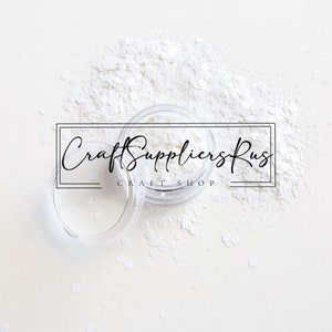 Matte White Chunky Glitter Mix, White Glitter Mix, Glitter for Snow Globe Tumblers or Pens, DIY Projects, Cosmetic, Slime, Nail Art