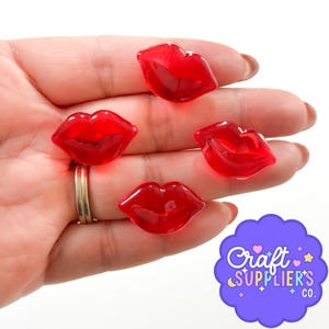 Cabochon per labbra rosse, decorazioni per labbra in resina, articoli per lavoretti di San Valentino