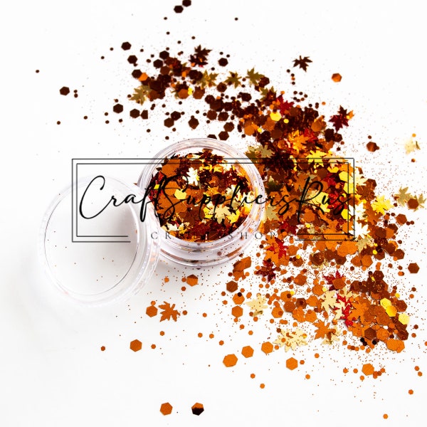 It's Fall Y'all Chunky Glitter Mix, Falling Leaves Chunky Glitter Mix, Fall Glitter Mix, Orange Chunky Glitter, Glitter for Snow Globes, DIY