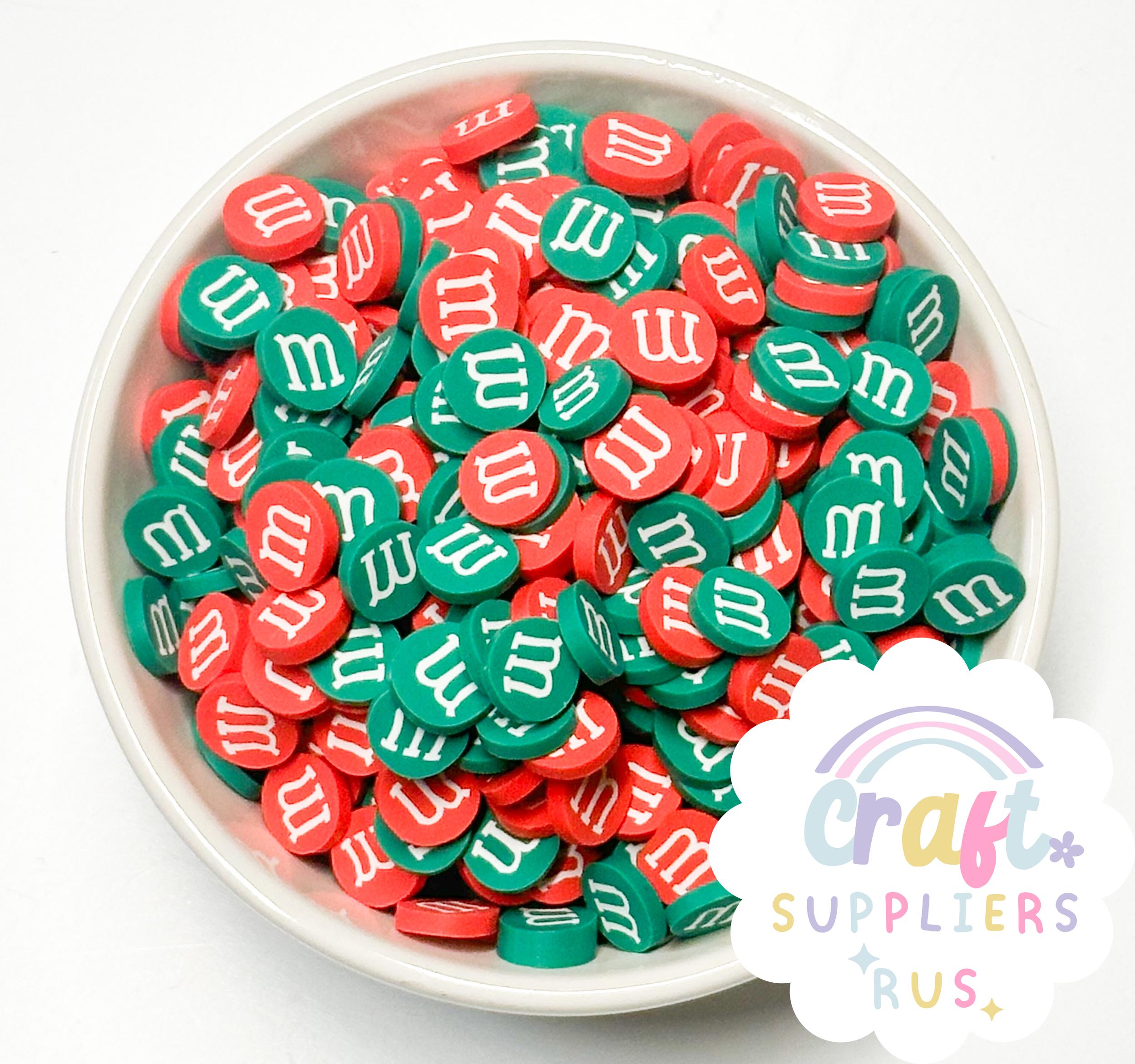 Mnm Fake Christmas M&M Candies, Fake Mandm Fimo Slices