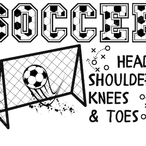 Soccer Head Shoulders Knees & Tpes Digital Download PNG